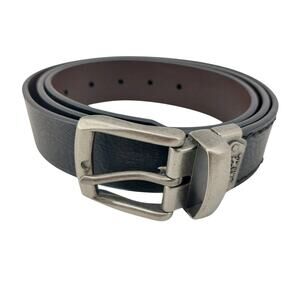 Levis Belt Black Brown Silver Tone Buckle 42-44 XL Men's